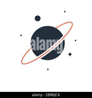 Vektor lila Planeten mit Ring Space Symbol. Stock Vektor Illustration isoliert auf weißem Hintergrund. Stock Vektor