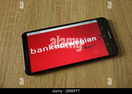 Bank Norwegian ALS Logo auf dem Smartphone angezeigt Stockfoto