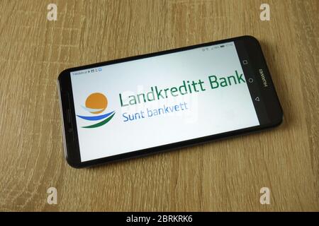 Landkreditt Bank Logo auf dem Smartphone angezeigt Stockfoto