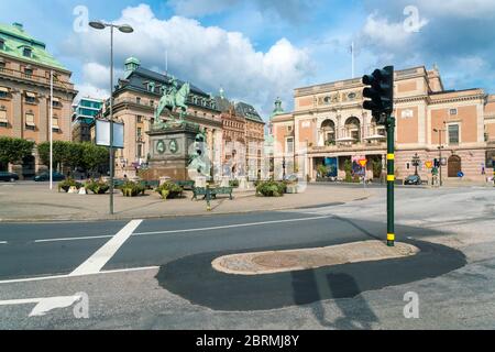 Gustav Adolfs torgt Platz am Opernhaus in Stockholm Stockfoto