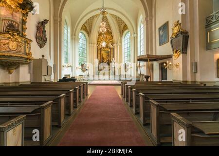 Innenraum der Kirche St. Maria Magladena Kyrka in Sodermalm Stockfoto