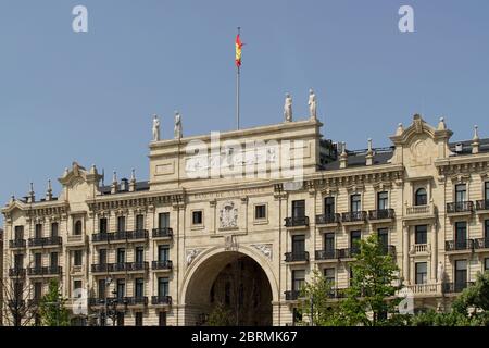 Santander Bank Zentrale an der Promenade Stockfoto