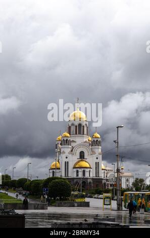 Die Kirche auf dem Blut auf der Stelle war Russland rey Romanow berühmt, Russland, Jekaterinburg getötet. Stockfoto