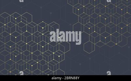 Abstrakte geometrische Linien. Anschluss und sozialen Netzwerk. Konzept mit Linien und Punkten. Minimalistisches Design. Stock Vektor