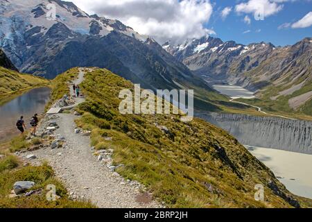 Sealy tarnt auf dem Aufstieg zur Müller Hütte Stockfoto