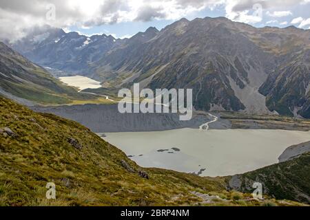 Mueller Lake und das Hooker Valley Stockfoto