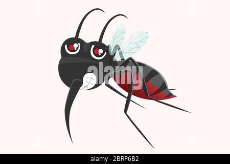 Mücken, Mücken sind Träger von Dengue-Fieber Viren und Bakterien auf den Menschen. Gesundheit und medizinische Vektor-Illustration. Stock Vektor