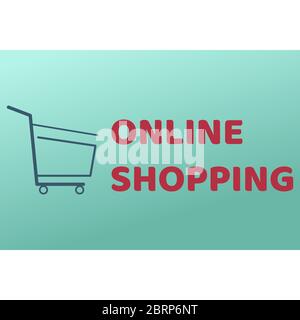 Online-Shopping auf Mobile-Anwendung. Mobile App, E-Commerce auf Telefon kaufen und Pay-Konzept. Warenkorb Logo Vektor-Illustration. Stock Vektor