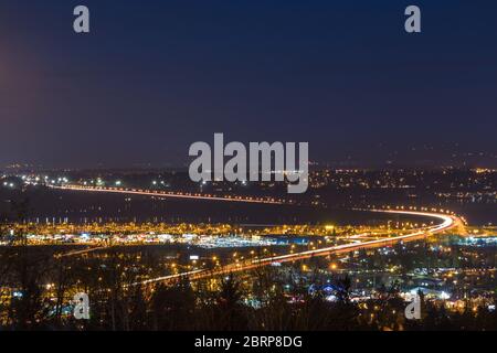 Blick auf Portland City bei Nacht, Portland, Oregon, usa. Stockfoto