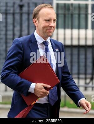 Matt Hancock MP, Staatssekretär für Gesundheit und Soziales, britischer Politiker der Konservativen Partei, Downing Street, London, Großbritannien Stockfoto