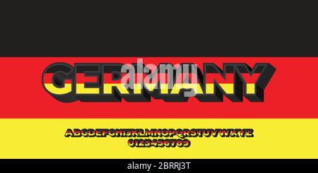Deutschland Flagge Farbe 3d Text Design Vorlagen Stock Vektor