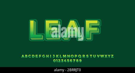Schriftstil Gradient grüne 3d-Designvorlagen Stock Vektor