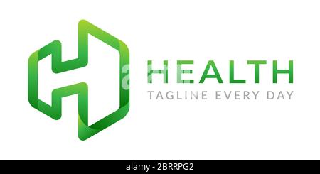 Buchstabe H abstraktes grünes Logo-Design Stock Vektor
