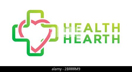 Logo-Design für Heart Health Care Stock Vektor