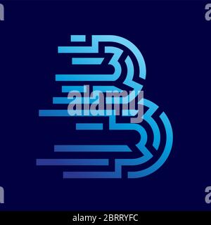 Linie Buchstabe B abstraktes Logo-Design Stock Vektor