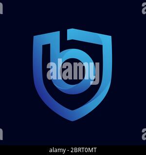 Schild B Logo Design Vorlage Stock Vektor