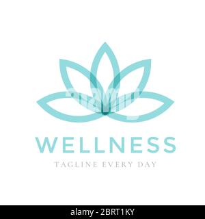 Minimalistisches Blumen-Logo-Design für Spa, Schönheit und Wellness Stock Vektor