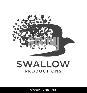 Swallow Media Logo Design Vorlage Stock Vektor