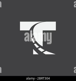 Letter T Way Logo Design Vorlage Stock Vektor