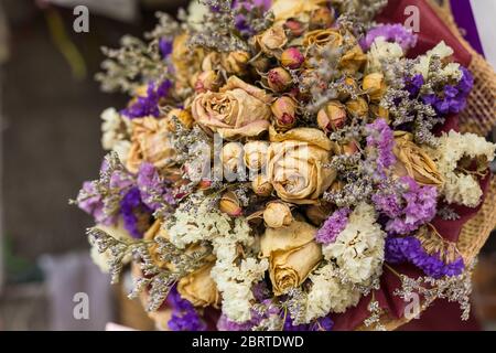 Bouquet von trockenen Blumen Stockfoto