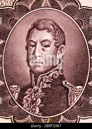 Jose de San Martin ein Porträt aus dem alten argentinischen Geld Stockfoto