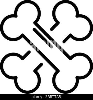 Symbol für gekreuzte Hundebeine, Umriss-Stil Stock Vektor