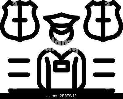 Polizei Personenschutz-Symbol, Outline-Stil Stock Vektor