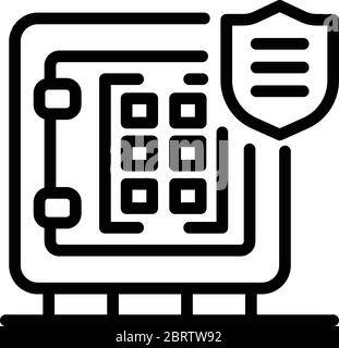 Sicheres Geld Symbol, Outline-Stil Stock Vektor