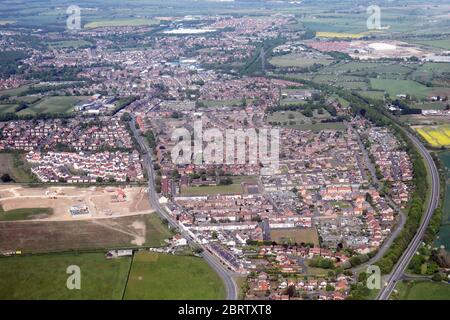 Luftaufnahme der Stadt Spennymoor, Grafschaft Durham, Großbritannien Stockfoto