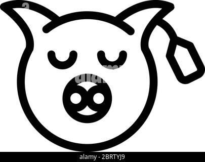 Fleisch Schwein Kopf Symbol, Outline-Stil Stock Vektor