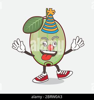 Eine Illustration von Ogeechee Lime Cartoon Maskottchen Charakter als lustige Clown Stock Vektor