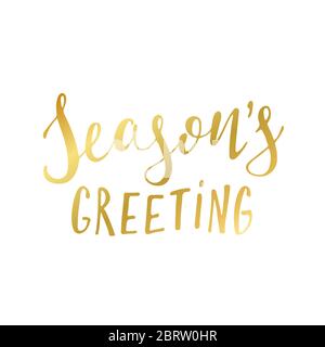 Weihnachten handgezeichnete Beschriftung, Phrase. Handgeschriebene Gold Kalligraphie Weihnachtswünsche für Urlaub Grußkarte, Banner, Poster. Vektorgrafik EPS10 Stock Vektor