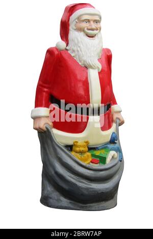 Life Size Modell des Weihnachtsmanns mit Weihnachtsgeschenken. Stockfoto