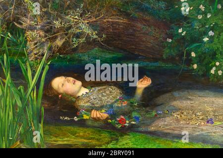 Detail von Ophelia, von John Everett Millais, 1851-2, Stockfoto