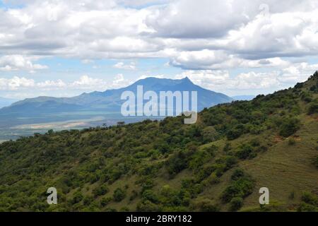 Luftaufnahme der Berge gegen den Himmel, Namanga Hills, Kenia Stockfoto