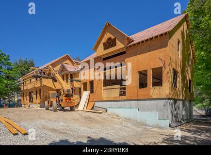 Neue Haus-Baustelle in den Vororten Stockfoto