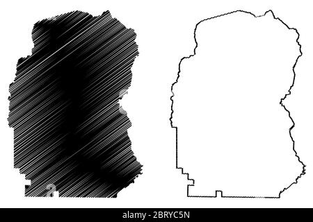 White County, Georgia (US County, United States of America, USA, US, US) Karte Vektor Illustration, Skizze Skizze White map Stock Vektor