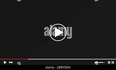 Mockup Video Player Template Design. Social Media Live Stream Fenster, Player Konzept Stock Vektor