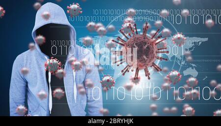 Hacker während der Coronavirus-Covid19-Pandemie Stockfoto