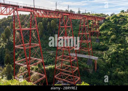 Makatote Viaduct, nahe Erua, Manawatu-Whanganui, Nordinsel, Neuseeland Stockfoto