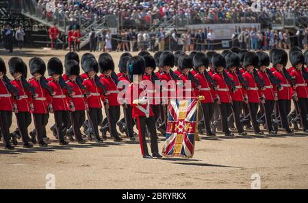 Juni 2017. The Colonels Review 2017, die Abschlussprobe für Trooping the Color, Horse Guards Parade, London, Großbritannien Stockfoto