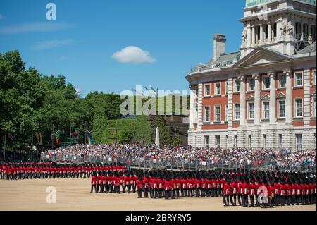 Juni 2017. The Colonels Review 2017, die Abschlussprobe für Trooping the Color, Horse Guards Parade, London, Großbritannien Stockfoto