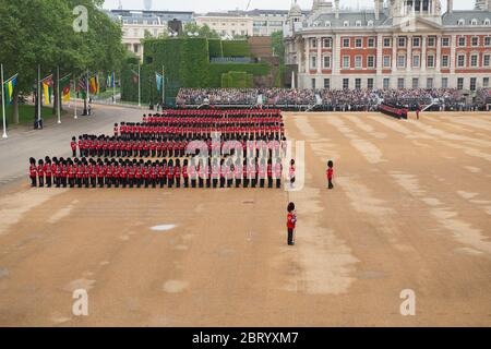 Juni 2016. The Colonels Review 2016 in Horse Guards Parade, die Abschlussprobe vor Trooping the Color, London, Großbritannien Stockfoto