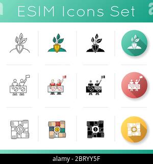 Symbole für die Demonstration Stock Vektor