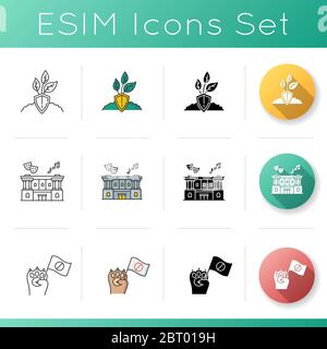 Symbole für den öffentlichen Schutz gesetzt Stock Vektor