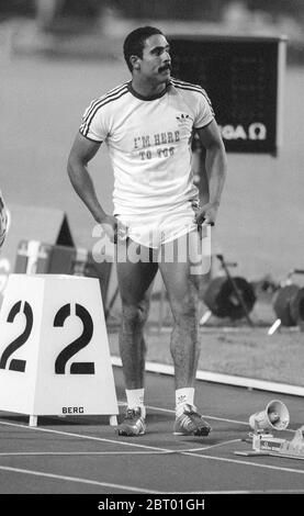 DALEY THOMPSON Britischer Europameister bei Heptathlet in Stuttgart 1986 Stockfoto