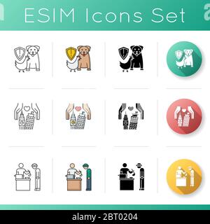 Nächstenliebe Icons set Stock Vektor