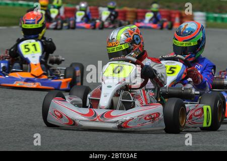 Lando Norris frühe Kart Karriere. Stockfoto