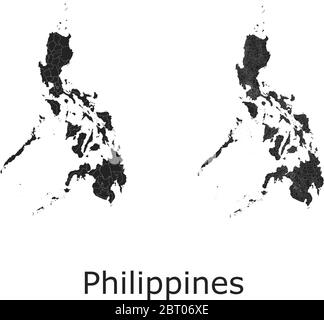 Philippinen Vektorkarten mit Verwaltungsregionen, Gemeinden, Departements, Grenzen Stock Vektor