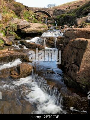 Three Shires Head, AX Edge Moor, wo Cheshire, Derbyshire und Staffordshire aufeinander treffen, England, Großbritannien Stockfoto